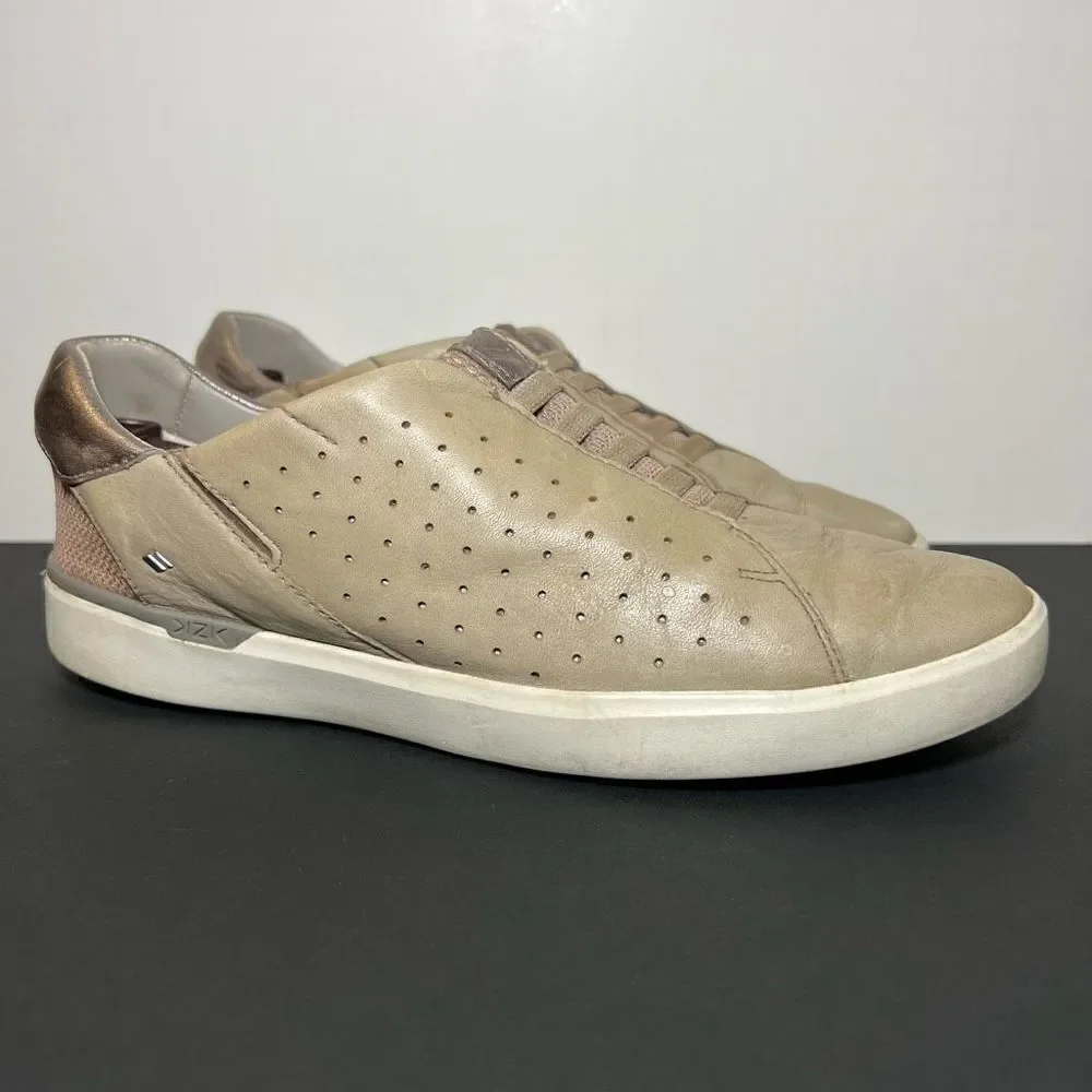 Womens KIZIK Miami Tan + Metallic Slip On Casual Sneakers / Size 8 Medium